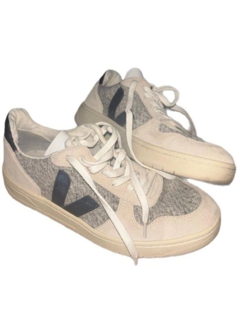 VEJA V-10 'Flannel Snow / Black 9 Sneakers Shoes Women’s Lace Up Classic